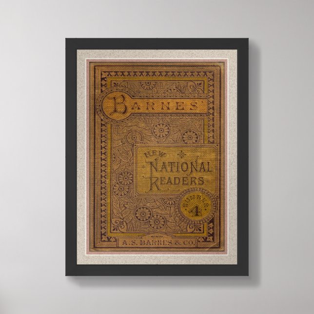 VINTAGE 1884 READERS BOOK COVER FRAMED ART (Framed Front)