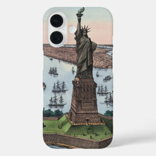 Vintage 1885 Statue of Liberty NYC Harbor Art iPhone 16 Case