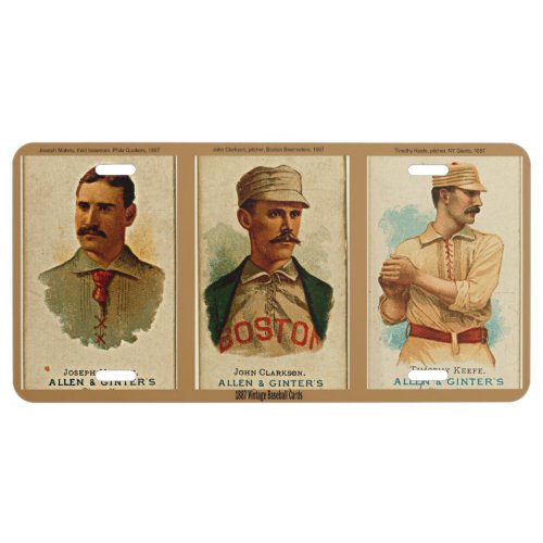 Vintage 1887 Baseball Cards License Plate