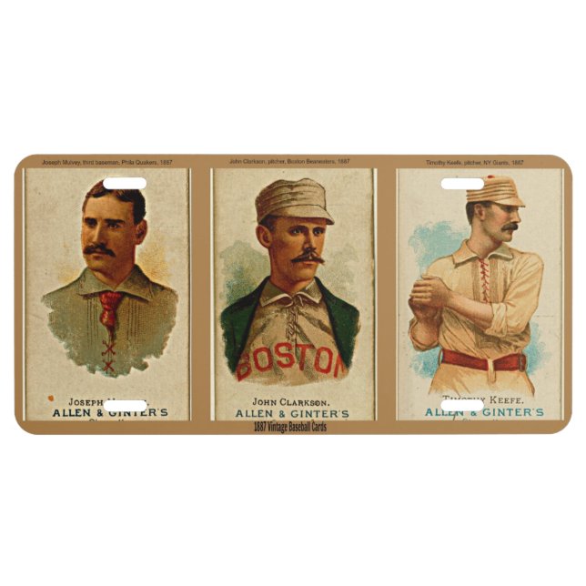 Vintage 1887 Baseball Cards License Plate (Front)