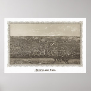 Vintage 1887 Cleveland Ohio View Poster