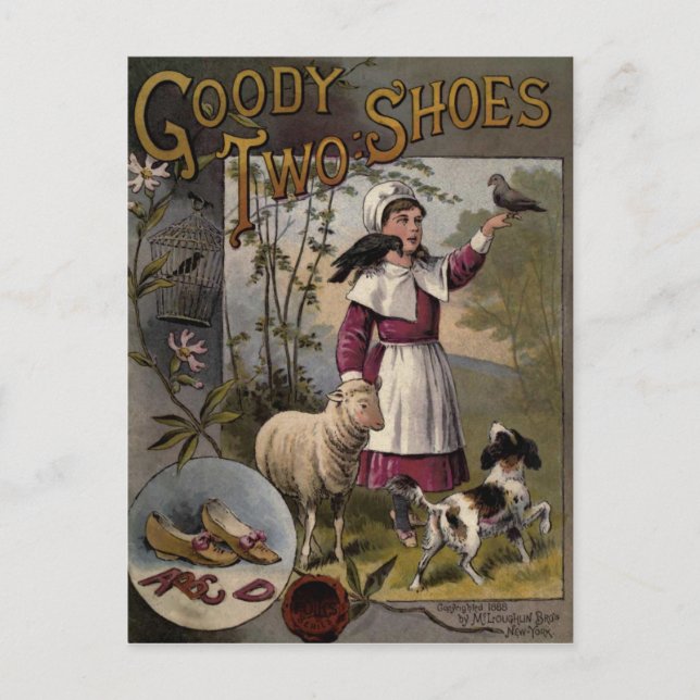 vintage 1888 Book cover Goody-Two Shoes Postcard (Front)