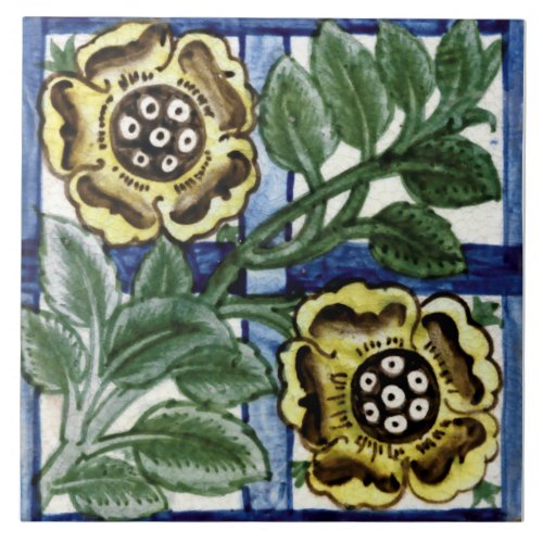 Vintage 1888 Rose Trellis by William De Morgan Ceramic Tile