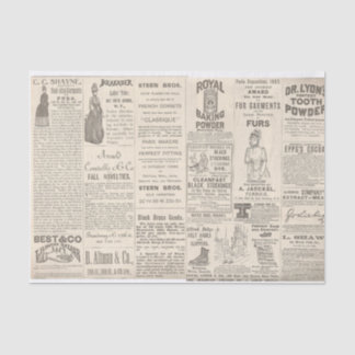 Vintage 1889 Advertisements Tissue Paper