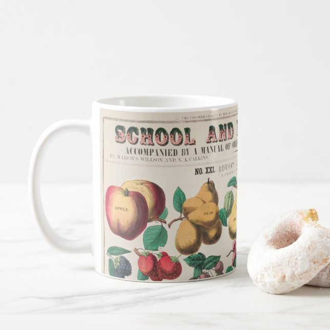 Vintage 1890 School Botanical Education Chart Coffee Mug (With Donut)