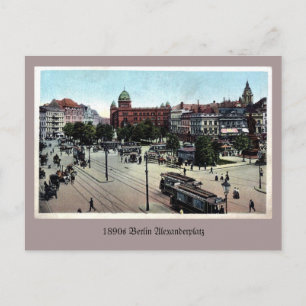 Vintage 1890s Berlin Alexanderplatz custom Postcard