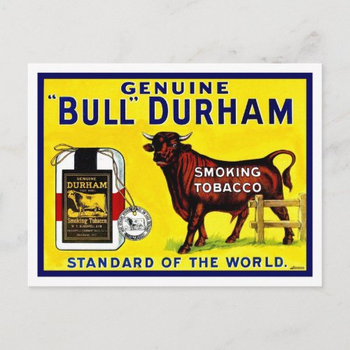 Vintage 1890s Bull Durham tobacco ad Postcard