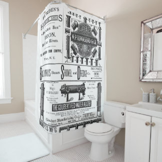 Vintage 1893 Ad Steam Shovel Rivets Metalworking Shower Curtain