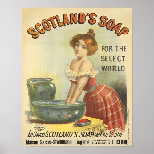 Vintage 1893 Laundry Soap Advertisement Poster