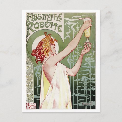 Vintage 1895 Absinthe Robette Postcard