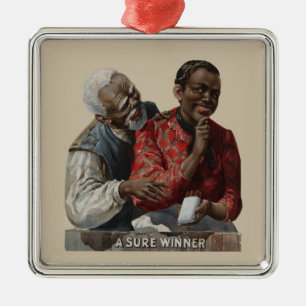 Vintage 1895 Cigar Ad African American Metal Ornament