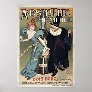 Vintage 1896 Art Nouveau Absinthe Parisienne Poster