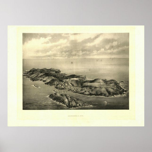 Vintage 1896 Monhegan Island Print (Front)