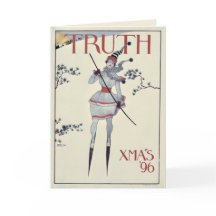 Vintage 1896 Skier Victorian Christmas