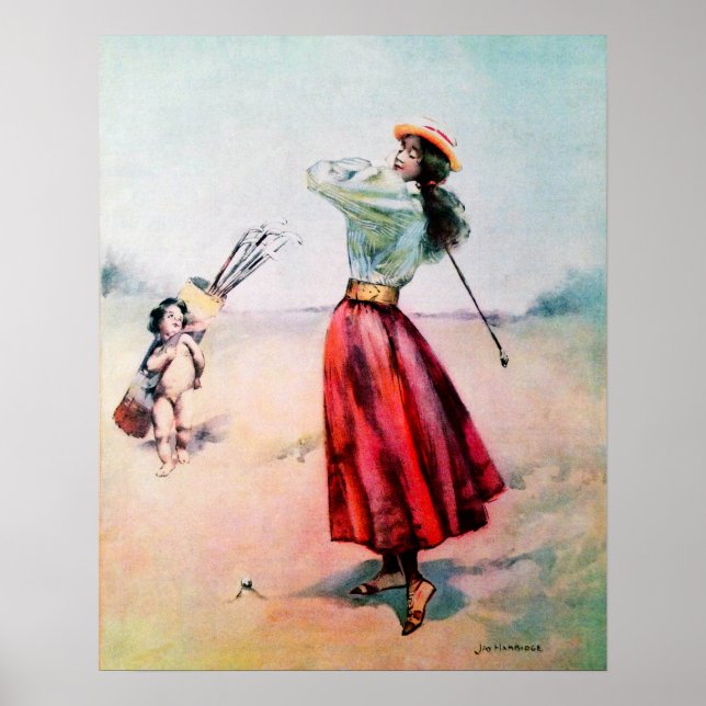 Vintage 1896 Woman Golfer Print (Front)