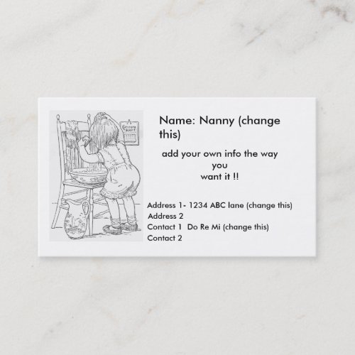 Vintage 1897_ baby washing own hair in pan business card