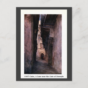 Vintage 1900 Cairo Egypt A Lane Near Zuweyla Postcard