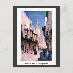 Vintage 1900 Cairo Egypt El-Fouyateah Street Postcard