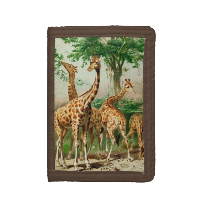 Vintage 1900 Giraffe Print on Wallet (Front Vertical)