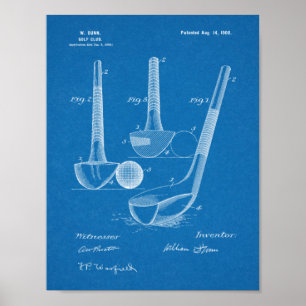 Vintage 1900 Golf Club Design Patent Art Print