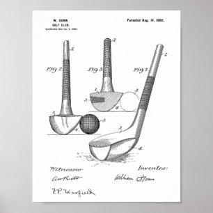 Vintage 1900 Golf Club Design Patent Art Print