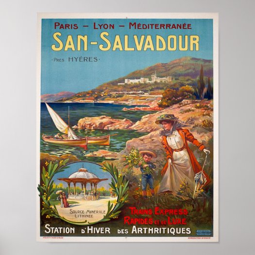Vintage 1900 San Salvadour Travel Poster