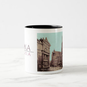 VINTAGE 1900 VIENNA POSTCARD PHOTO Two-Tone COFFEE MUG