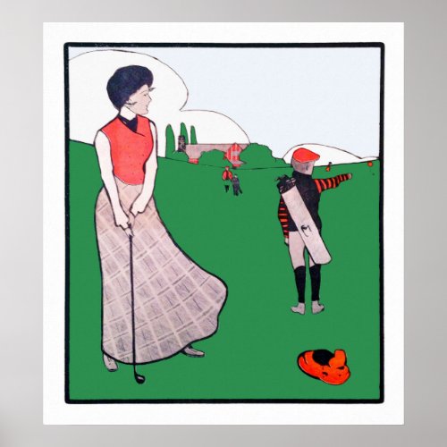 Vintage 1900s Golf Watercolour Print