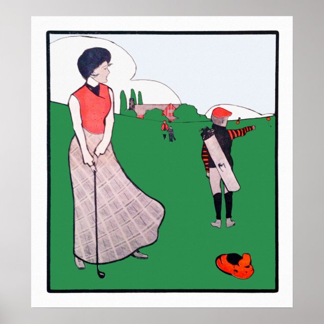 Vintage 1900's Golf Watercolour Print (Front)