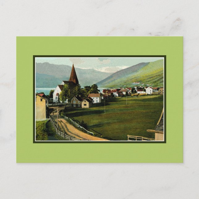 Vintage 1900s Voss Vossevangen Norway Postcard (Front)