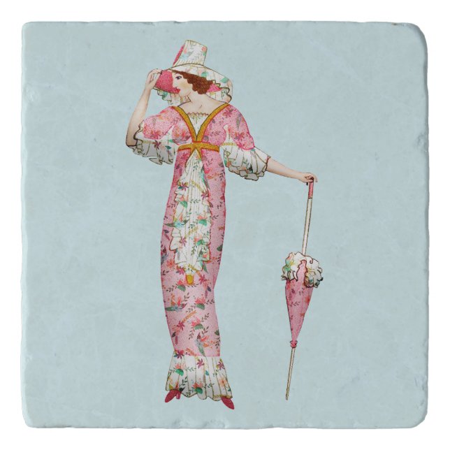 Vintage 1900's woman trivet (Front)