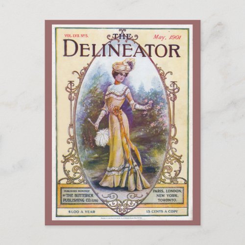 Vintage 1901 Delineator Magazine Cover Postcard