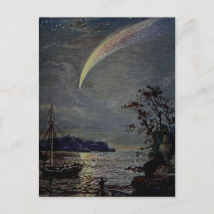 Vintage 1902 Comet or Shooting Star Illustration Postcard