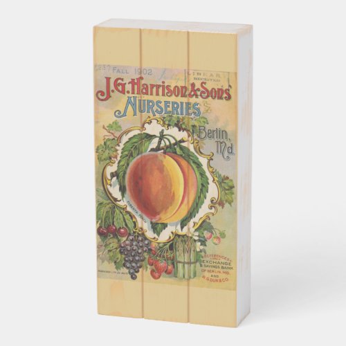 Vintage 1902 Harrison  Sons Nurseries Fall Ad Wooden Box Sign