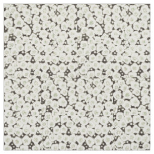 Vintage 1902 Japanese Floral: Black White Blossom  Fabric