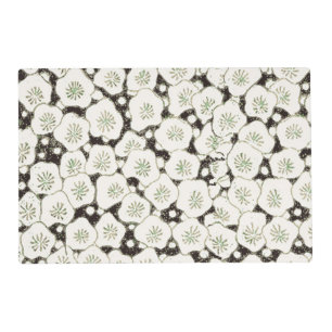 Vintage 1902 Japanese Floral: Black White Blossom Placemat
