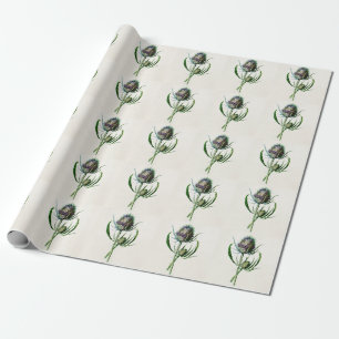 Vintage 1902 Old Scottish Thistle Wild Flower Wrapping Paper
