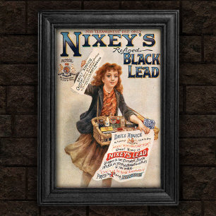 Vintage 1903 Black Lead Advertisement Poster