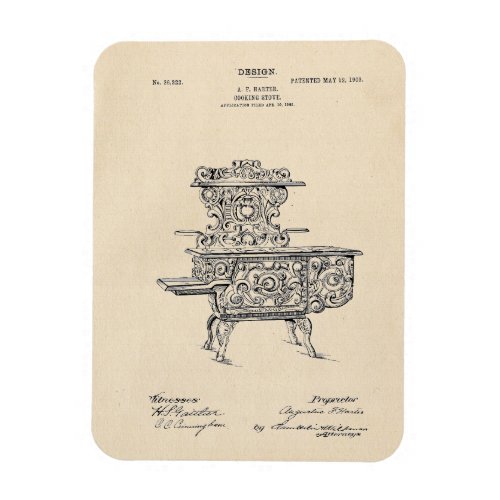 Vintage 1903 Cooking Stove Patent Magnet