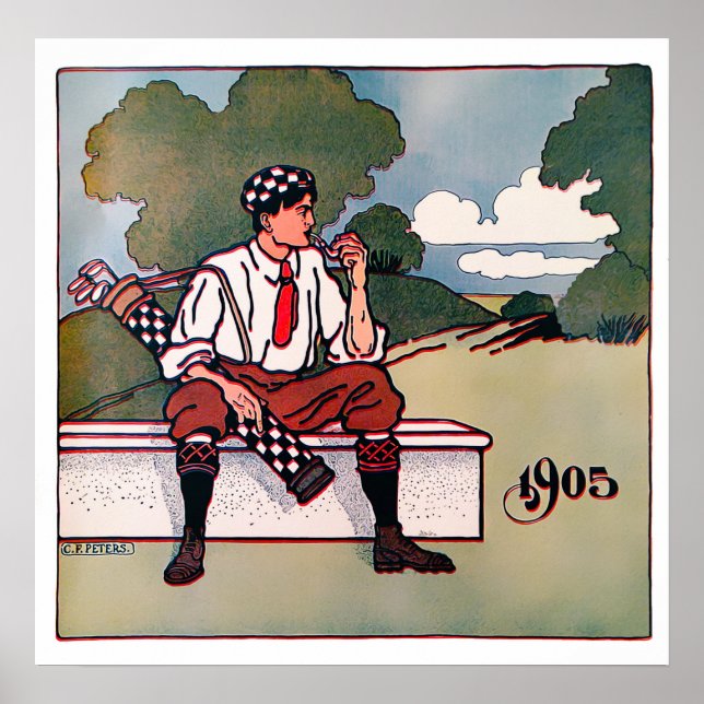 Vintage 1905 Golfer Print (Front)