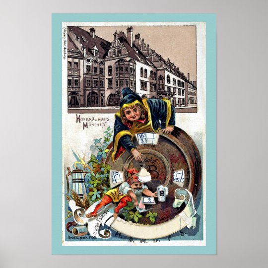 Vintage 1905 Litho Hofbrauhaus Munich Poster | Zazzle.com