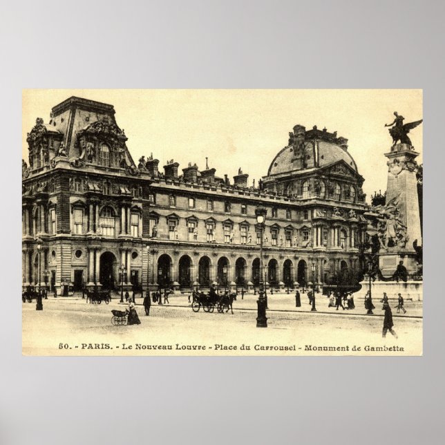 Vintage 1905 Louvre, Paris, France Poster (Front)