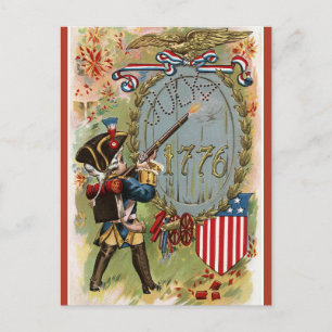 Vintage 1908 Patriotic Fourth of July Postcard