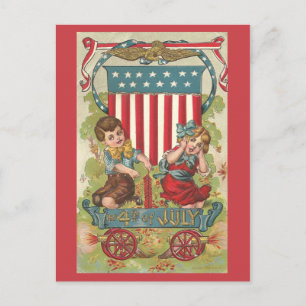 Vintage 1909 Fourth of July Celebration Postcard