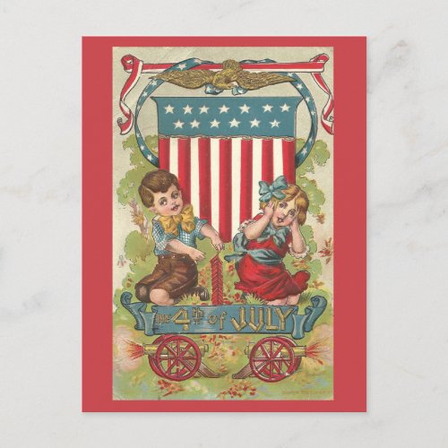 Vintage 1909 Fourth of July Celebration Postcard