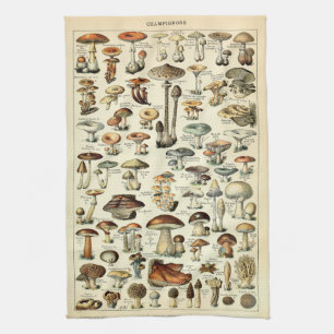 Vintage 1909 Mushroom Art by Adolphe Millot Kitchen Towel