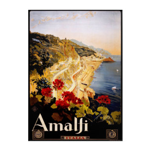 Vintage(1910-20)Amalfi Coast Italy Travel Poster Acrylic Print