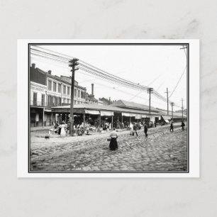 Vintage 1910 French market New Orleans photo Postcard