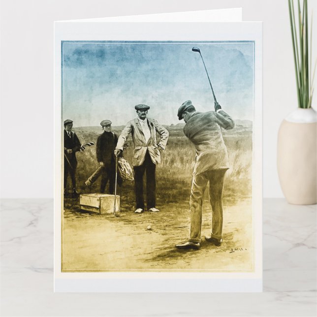 Vintage 1910 Golfer Big Card (Front)