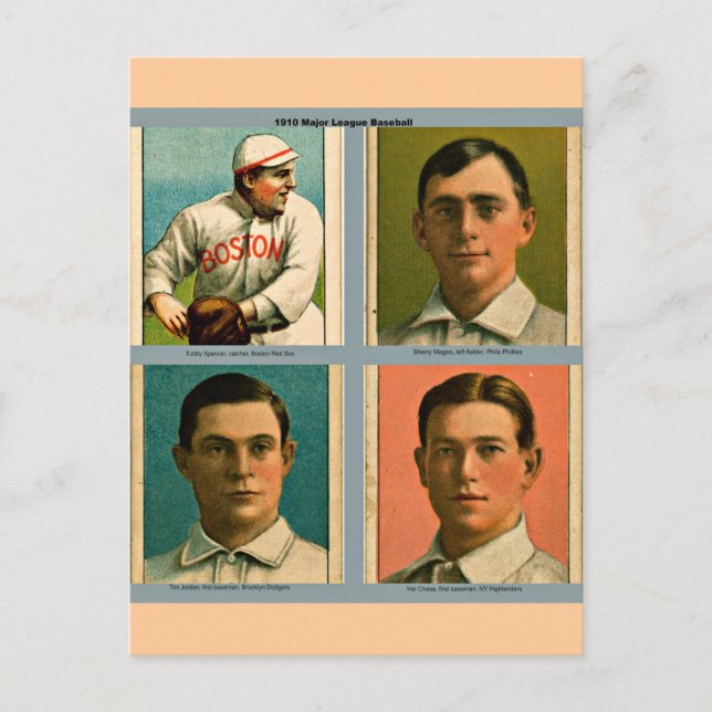 Vintage 1910 Major League Baseball Collage Postcard (Front)